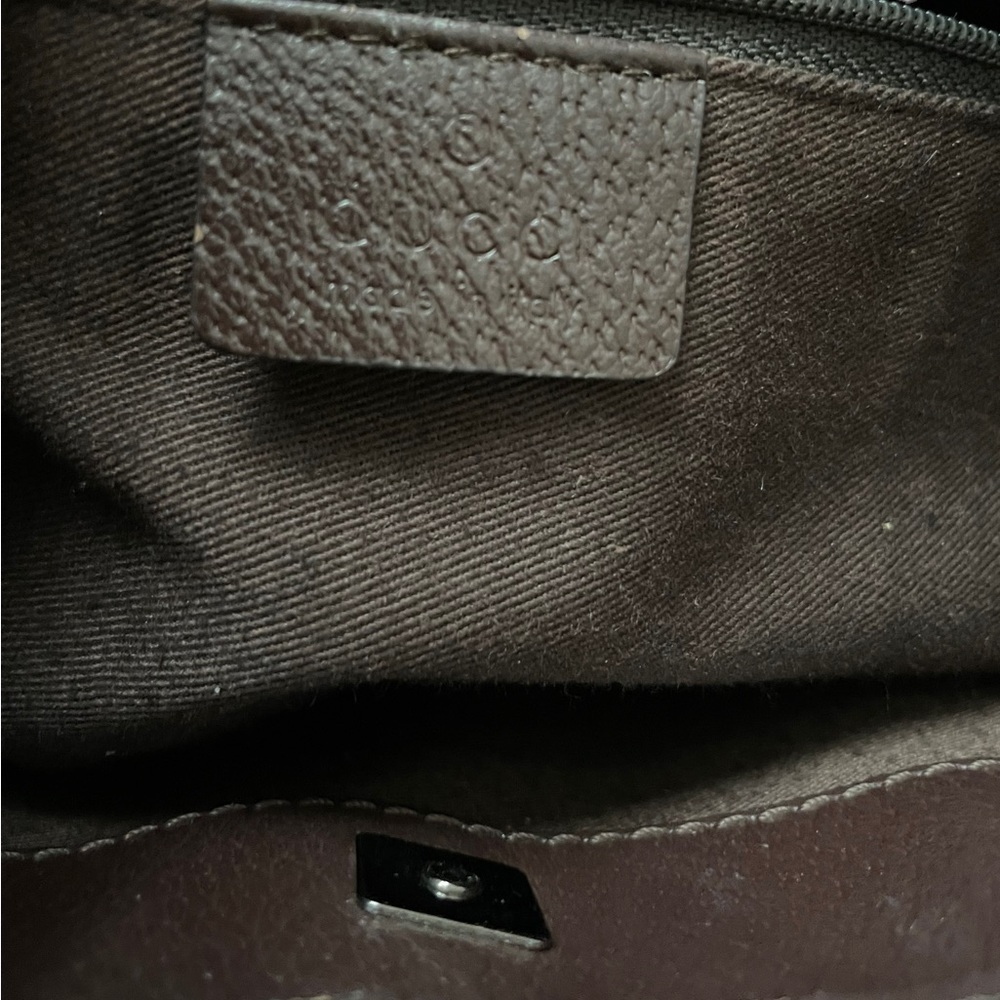 Authentic Gucci Vintage GG Monogram Brown Logo Shoulder Bag Tote EUC! - Picture 13 of 16